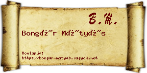 Bongár Mátyás névjegykártya